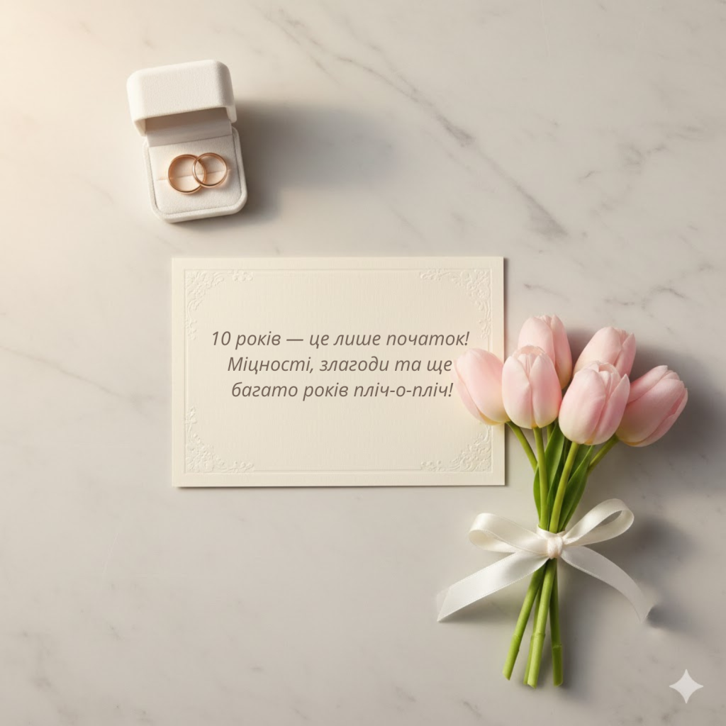 гарні привітання з 10 річницею весілля